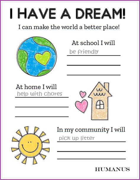 A FREE Martin Luther King Jr. Day Activity Sheet/Worksheet for Kids ...