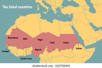 Countries Sahel Region Africa Stock Illustration 2227703455 | Shutterstock