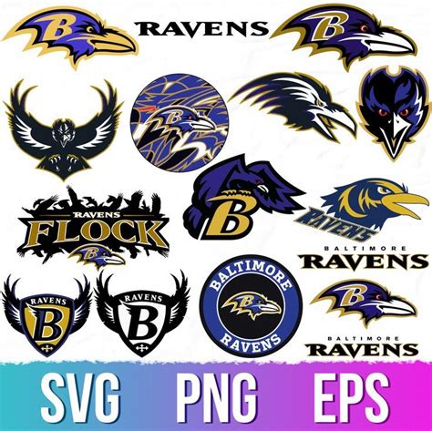 the baltimore ravens logos are shown in different colors