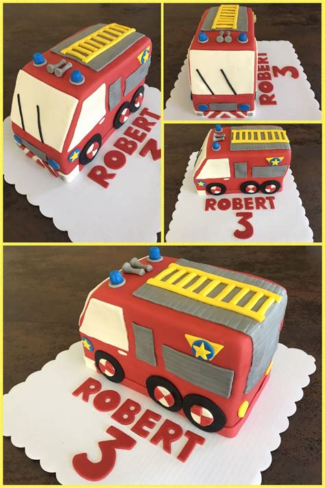 Fireman Sam truck | Cake creations, Desserts, Birthday cake