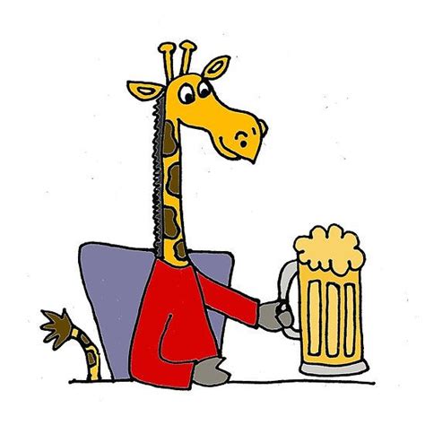 Funny Funky Giraffe Drinking Beer by naturesfancy | Giraffe, Drinking ...