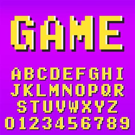 Old pixel video game alphabet font template 683447 Vector Art at Vecteezy