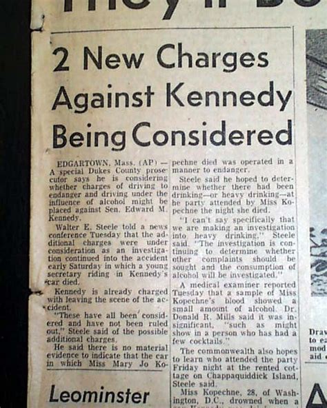 CHAPPAQUIDDICK INCIDENT Mary Jo Kopechne & Senator Ted Kennedy 1969 ...