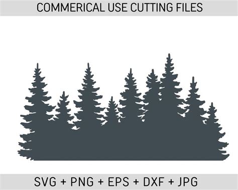 Forest Svg Pine Tree Pine Tree Border Svg Tree Line Svg Tree Svg Deer ...