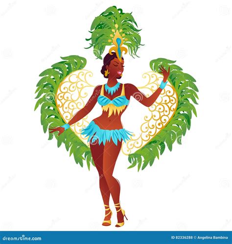 Brazilian Samba Dancer Vector. Stock Vector - Illustration of heel ...