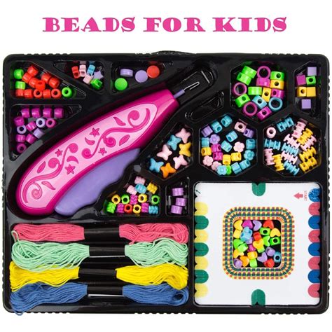 Toysery Kids Jewelry Making Kit for Girls, DIY Beads for Jewelry Making Set with 4 Rolls of ...