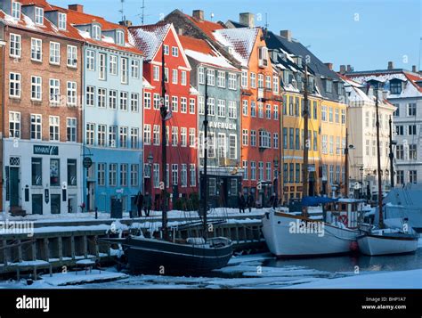 Winter view of famous Nyhavn harbour area in Copenhagen Denmark Stock Photo - Alamy