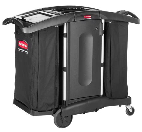 RUBBERMAID COMMERCIAL PRODUCTS Black, Housekeeping Cart, Overall Length ...