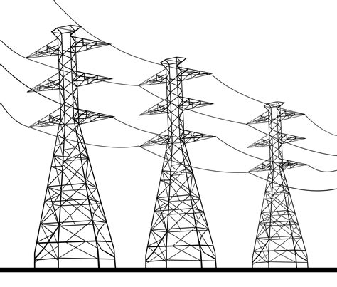 torre de transmisión o línea eléctrica torres de alta tensión dibujo lineal ilustración 14072899 ...