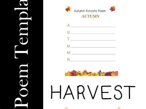 Autumn & Harvest Acrostic Poem Template | Teaching Resources