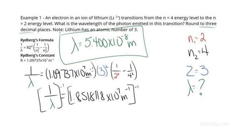 How to Find the Wavelength of a Photon Emitted by an Electron Transition | Physics | Study.com