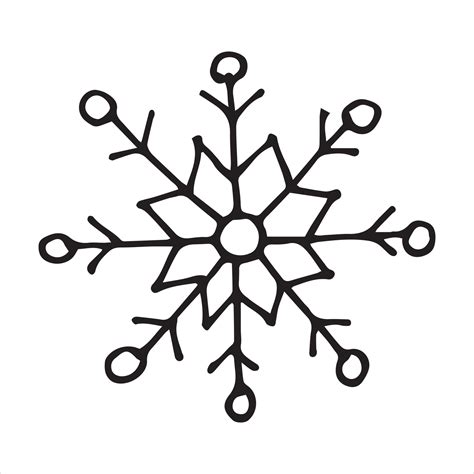 vector illustration in doodle style. cute simple snowflake. snowflake ...