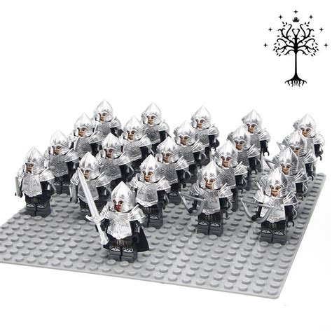 Lord of the Rings Gondor Soldiers Silver Sword Compatible Lego Gondor Army