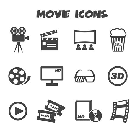 movie icons symbol 673043 Vector Art at Vecteezy