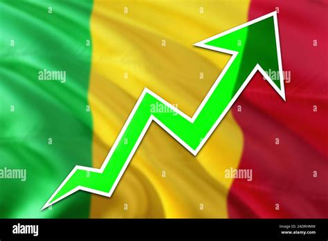 Mali economy graph is indicating positive growth, green arrow going up with trend line. Business ...