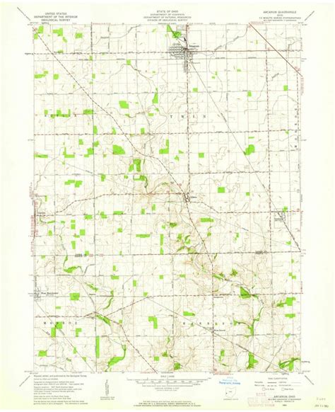 1961 Arcanum, OH - Ohio - USGS Topographic Map | Topographic map, Map, Topological map