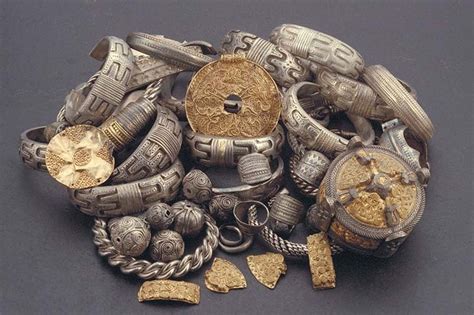 The Viking jewellery treasure found in Grötlingbo parish on Gotland, Sweden. In the Swedish ...