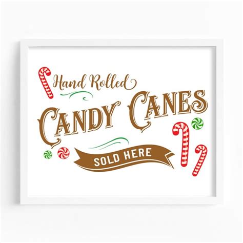 Candy Cane Sign, Farmhouse Wall Sign, Christmas Wall Sign, Printable ...