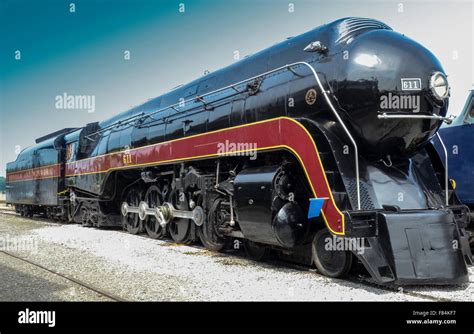 Restored Norfolk And Western 611 Steam Engine - Front Side-view At The ...