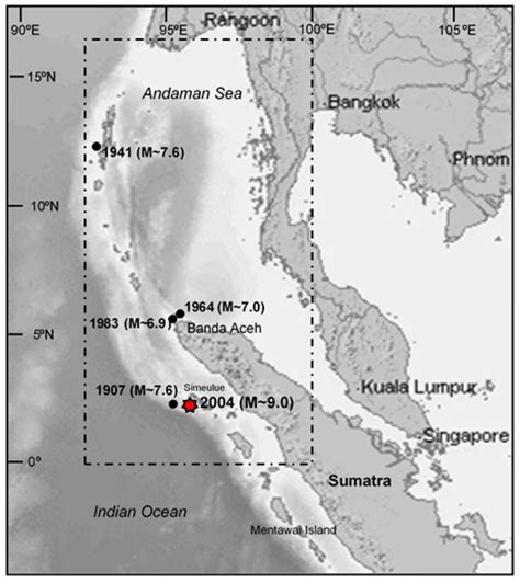 Regional earthquake occurrences at the northern Sumatra during the... | Download Scientific Diagram