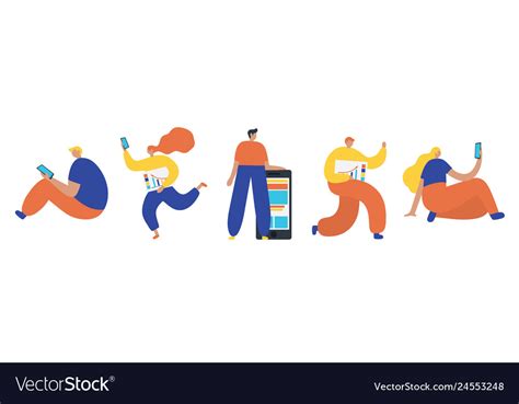 Set of business people flat icons flat style Vector Image