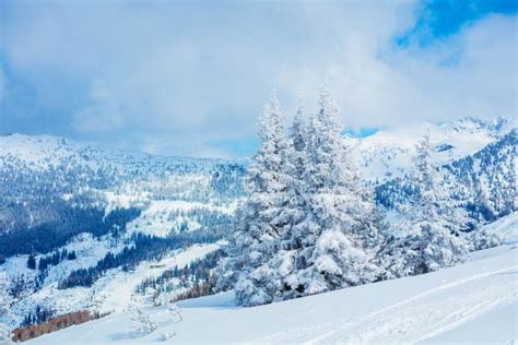 Winter in the Austrian Alps Stock Photo - Image of storm, landscape ...