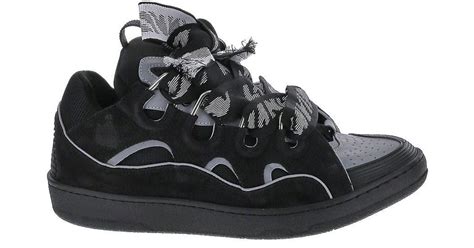 Lanvin Leather The Curb Sneakers in Black for Men - Lyst