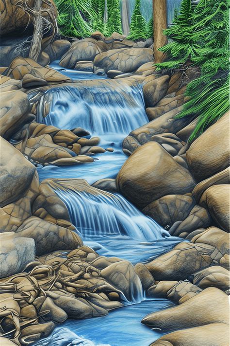 Beautiful Wilderness Sketch in Colored Pencil · Creative Fabrica