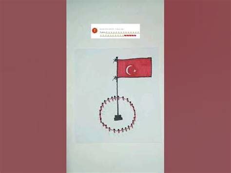 türk bayrağı çizimi | Turkish flag drawing easy | Turkish flag drawing with colour #shorts # ...