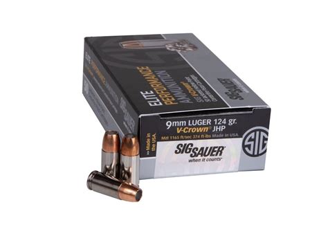 Sig Sauer Elite V-Crown JHP 9mm Luger 124 grain - Target Ammo Store