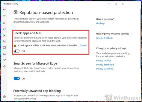 How To Disable Smartscreen In Windows 10 | winbuzzer