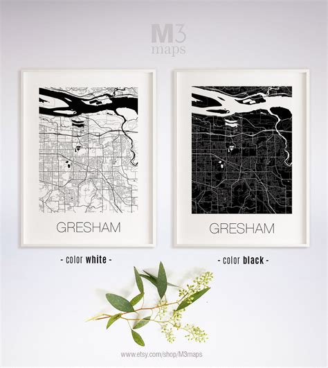 Gresham Oregon Gresham OR map Gresham map Gresham print | Etsy