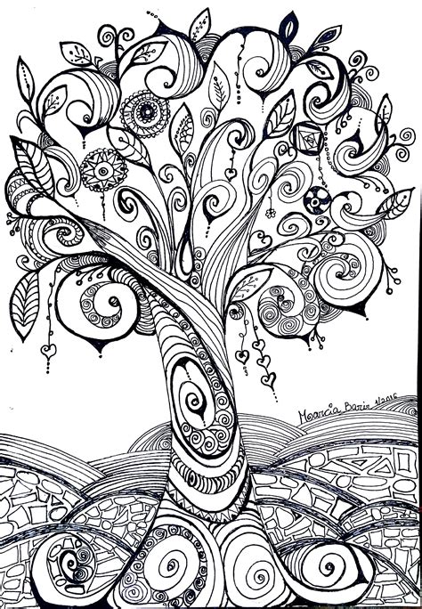 My tree doodle 16.1.2016 | Zentangle drawings, Doodle art designs ...