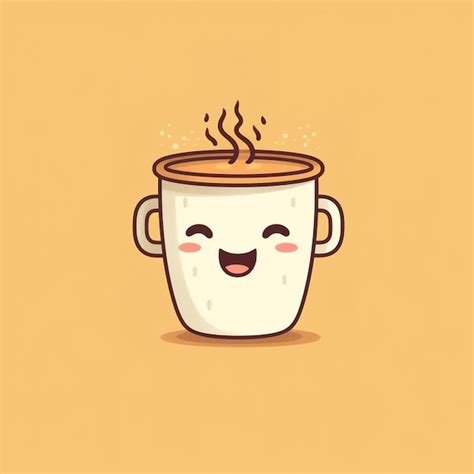 Premium AI Image | cute coffee cup in a doodle style