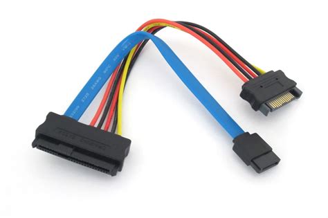 SAS 29 Pin to 7 Pin SATA Cable with 15 Pin SATA Power Cable 6 Inches ...