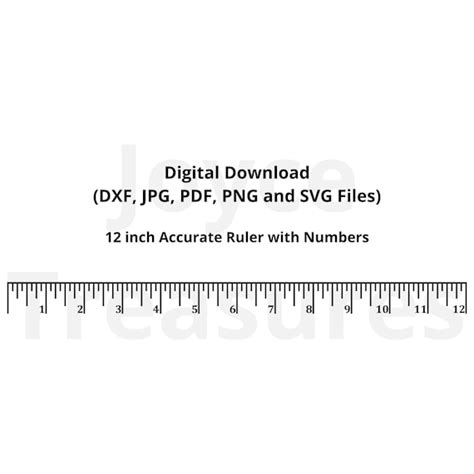 12 in Accurate Ruler With Numbers Lines Down DXF Jpg Png - Etsy