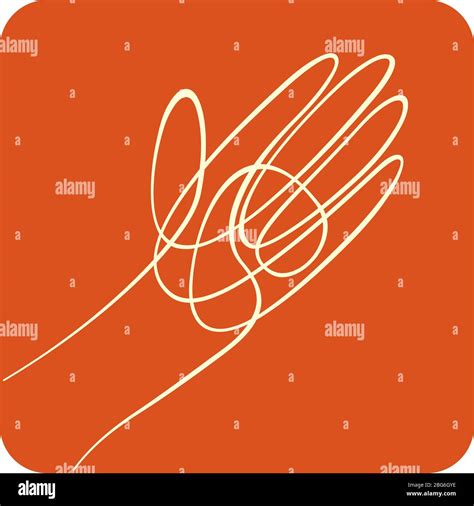 Vector illustration. A hand icon made by a single line. Isolated Stock Vector Image & Art - Alamy