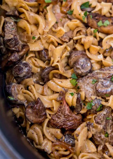 Slow Cooker Beef Stroganoff {EASY} - Dinner then Dessert