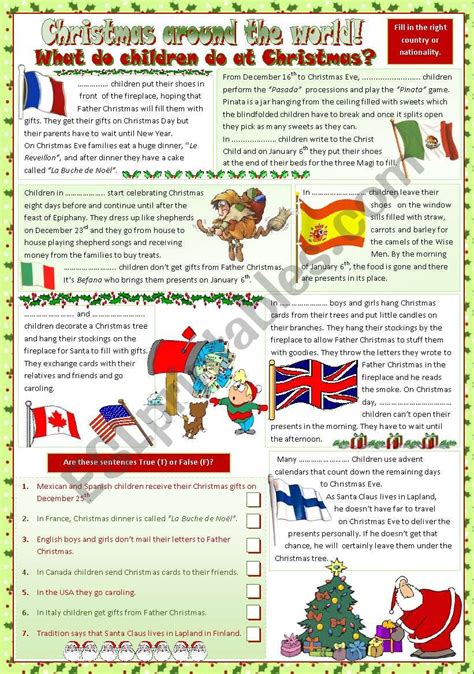 Christmas around the world - ESL worksheet by mariaolimpia