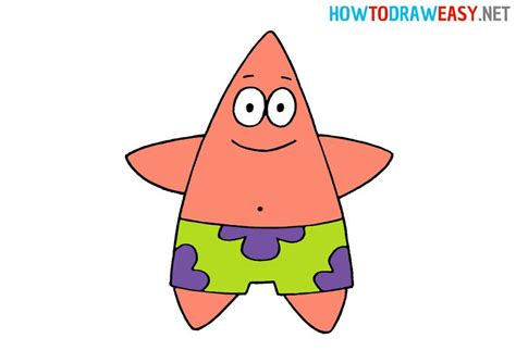 Draw Patrick Star from SpongeBob | Drawings, Elementary drawing, Cartoon drawings