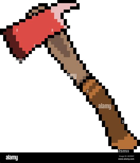 vector pixel art axe isolated cartoon Stock Vector Image & Art - Alamy