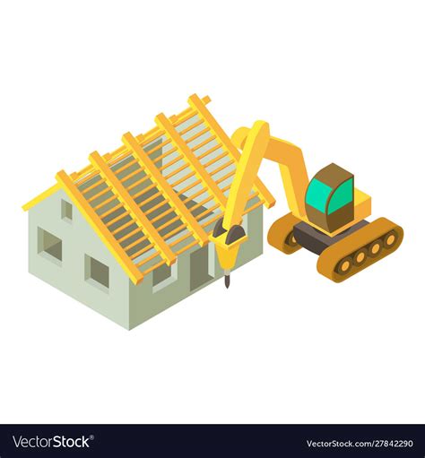 Construction site icon isometric style Royalty Free Vector