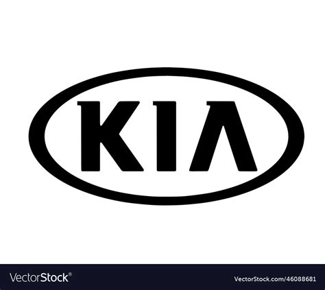 Kia logo brand symbol black design Royalty Free Vector Image