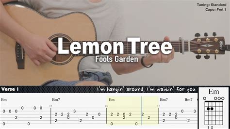 Lemon Tree - Fools Garden | Fingerstyle Guitar | TAB + Chords + Lyrics Chords - Chordify