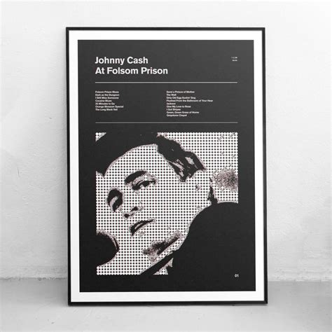 Johnny Cash At Folsom Prison - Johnny Cash Print - The Man In Black - Retro Dot Matrix - Music ...