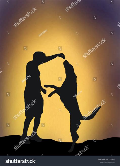 Illustrated Silhouette Man Dog Stock Illustration 1867226845 | Shutterstock