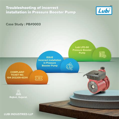 Troubleshooting of incorrect installation in Pressure Booster Pump