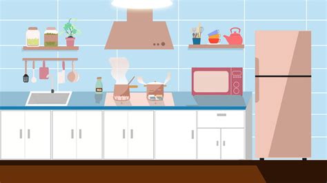 Kitchen Cartoon Background