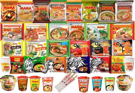 Buy HCG Thai Ramen Noodles Variety Pack with Mama Soup and Wai Wai Quick Instant Noodle, Pack of ...