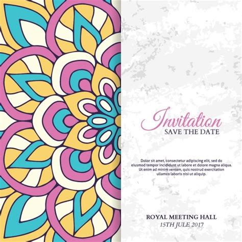 Free Vector | Colorful wedding invitation